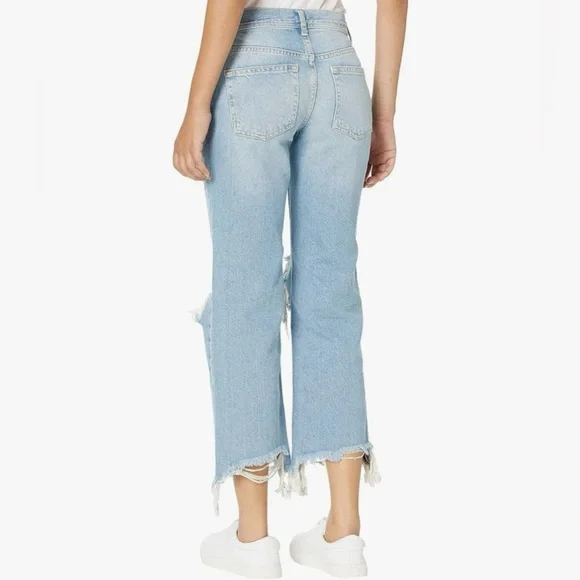 Free People Maggie Midrise Straight Jean, Size 25, NWT, Light Stone - Picture 2 of 14